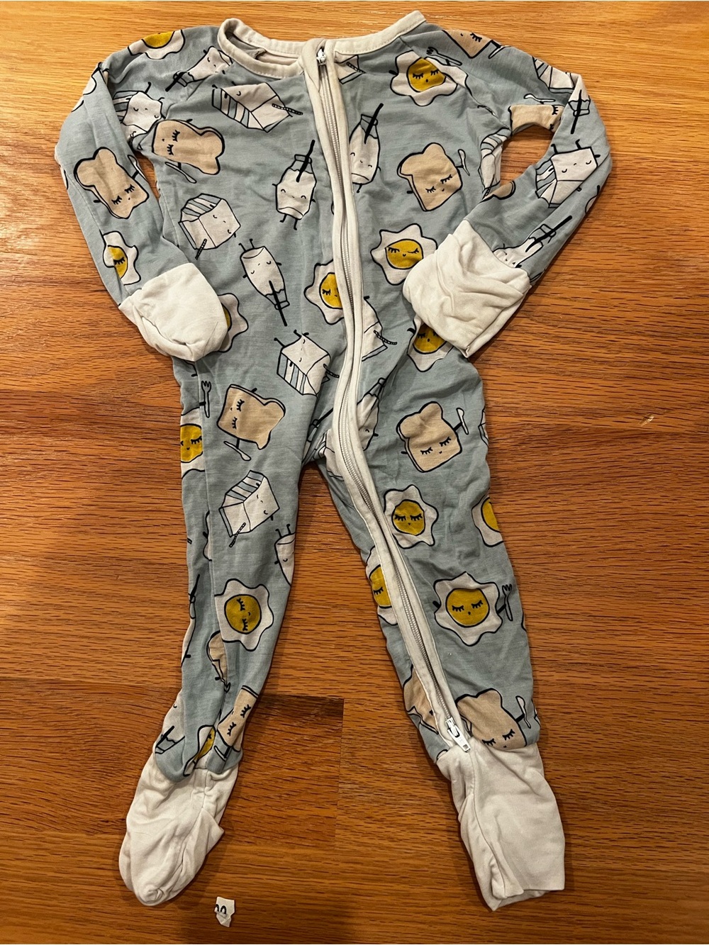 Little sleepies eggs and toast onesie